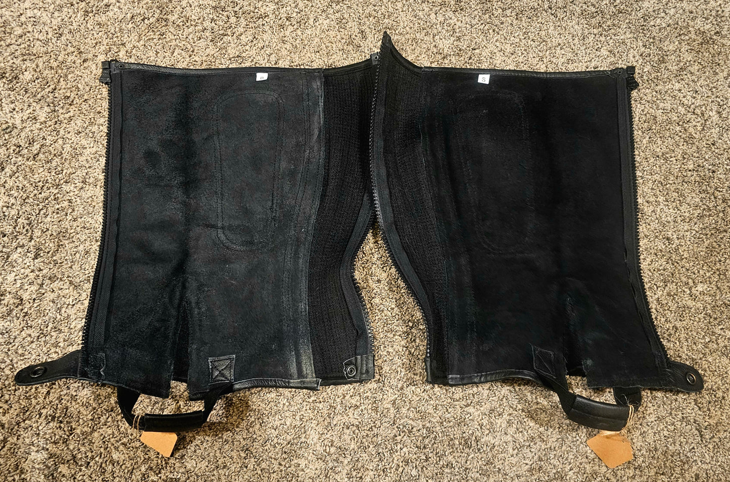 Black leather half chaps used