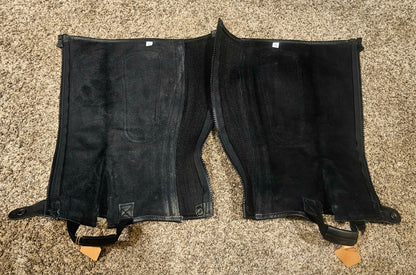 Black leather half chaps used