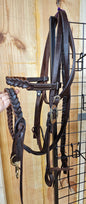 Braided browband headstall with matching reins