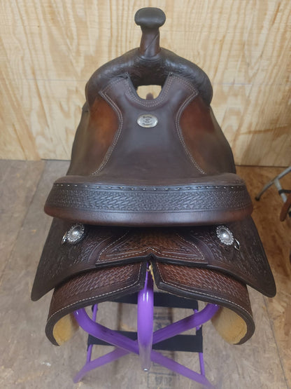 15" Rocking R Reining Saddle FQHB used