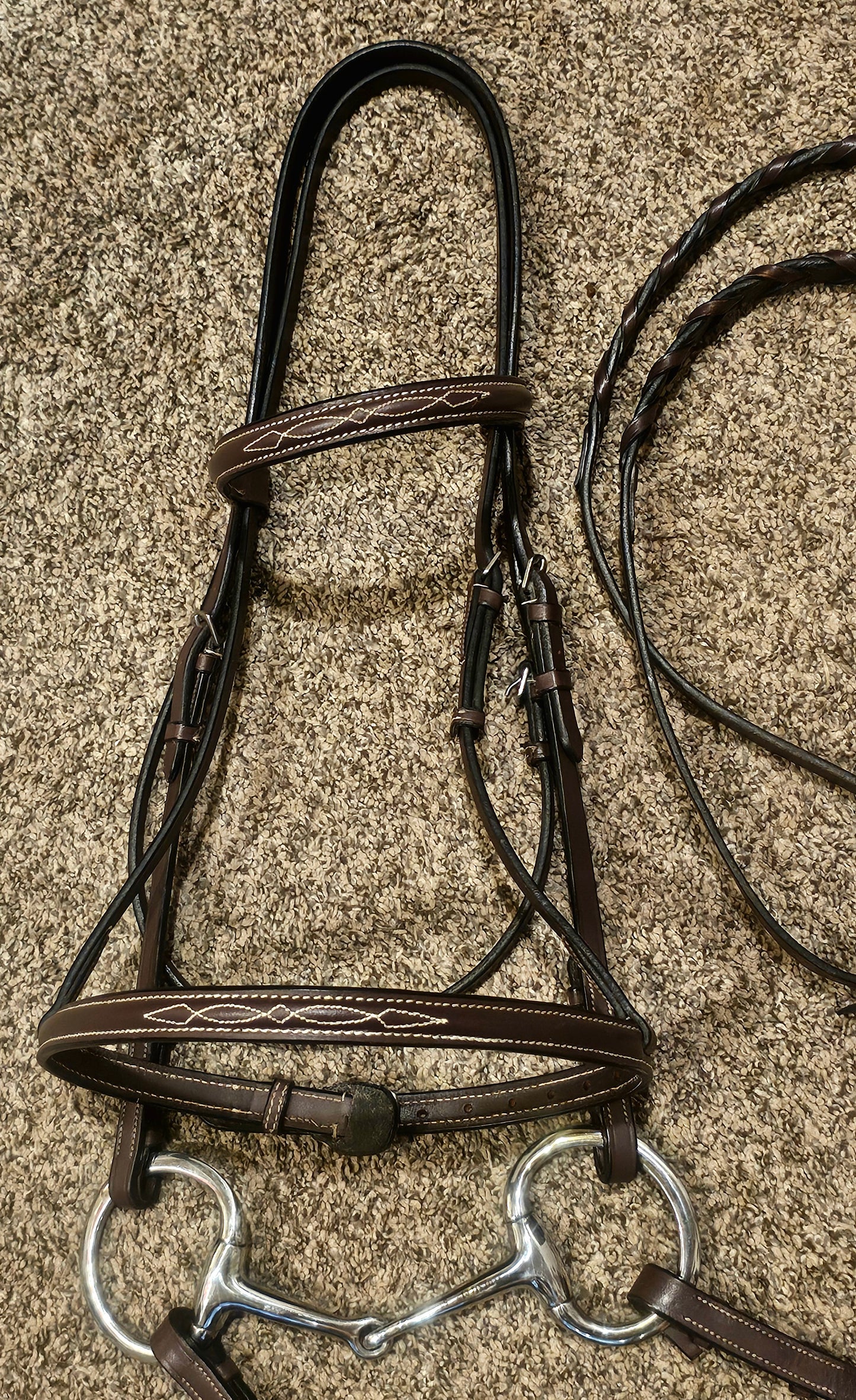 New Full Sized Fancy Stitched raised Hunter Bridle