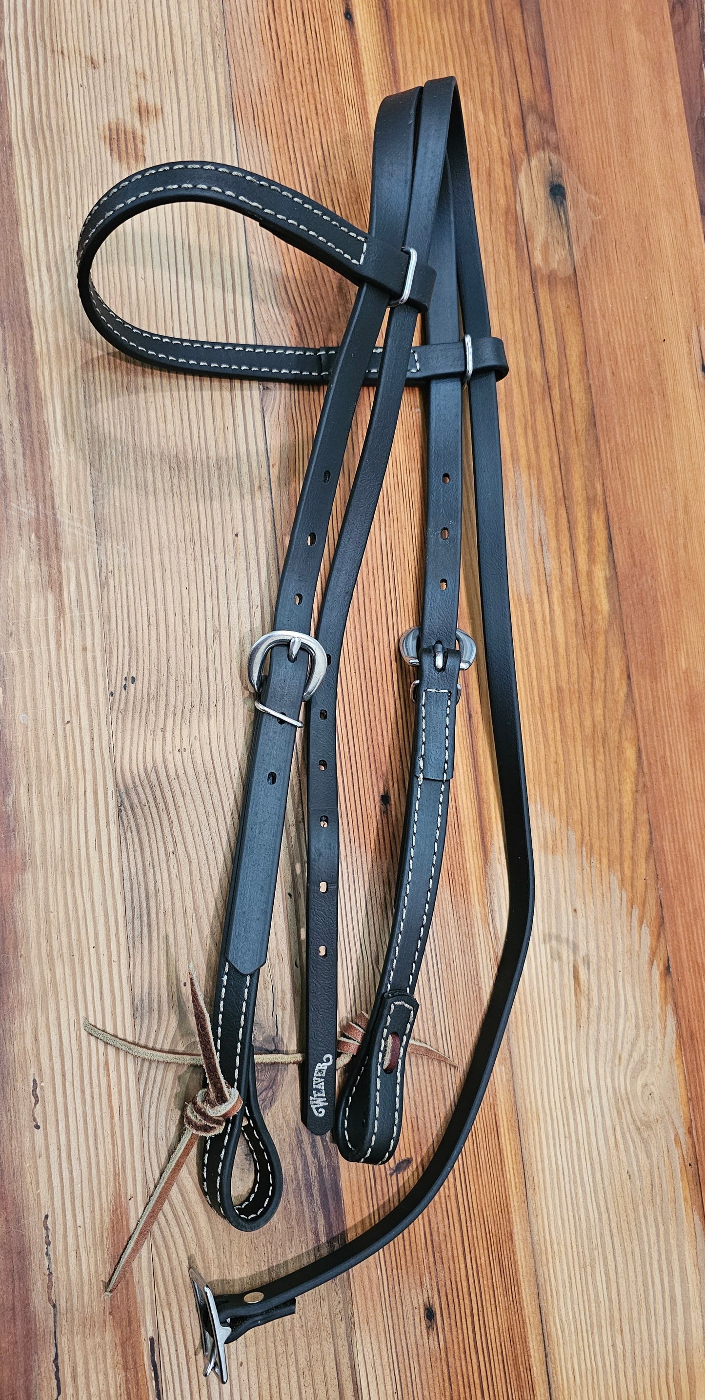 Black Weaver Synthetic Browband headstall